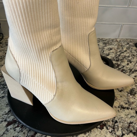 Gorgeous funky heel sock booties, bone in colour. Worn twice. - Picture 2 of 5
